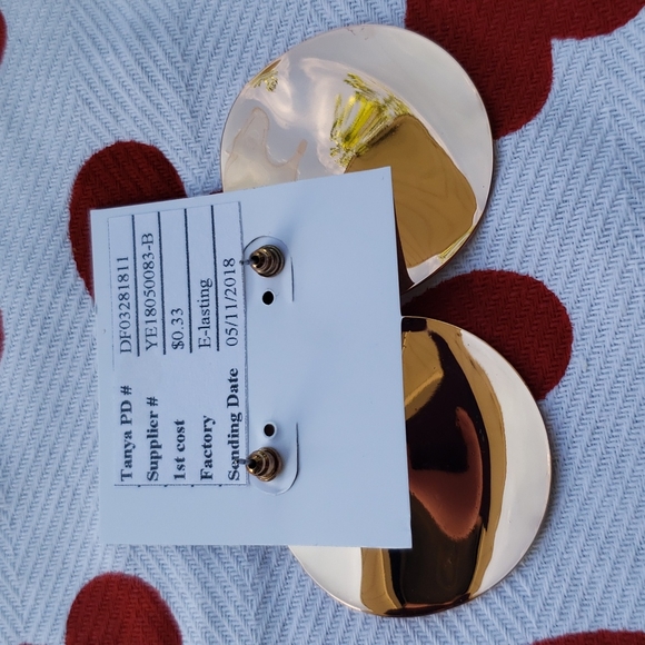 Gold disc earrings *S8 - Picture 2 of 2